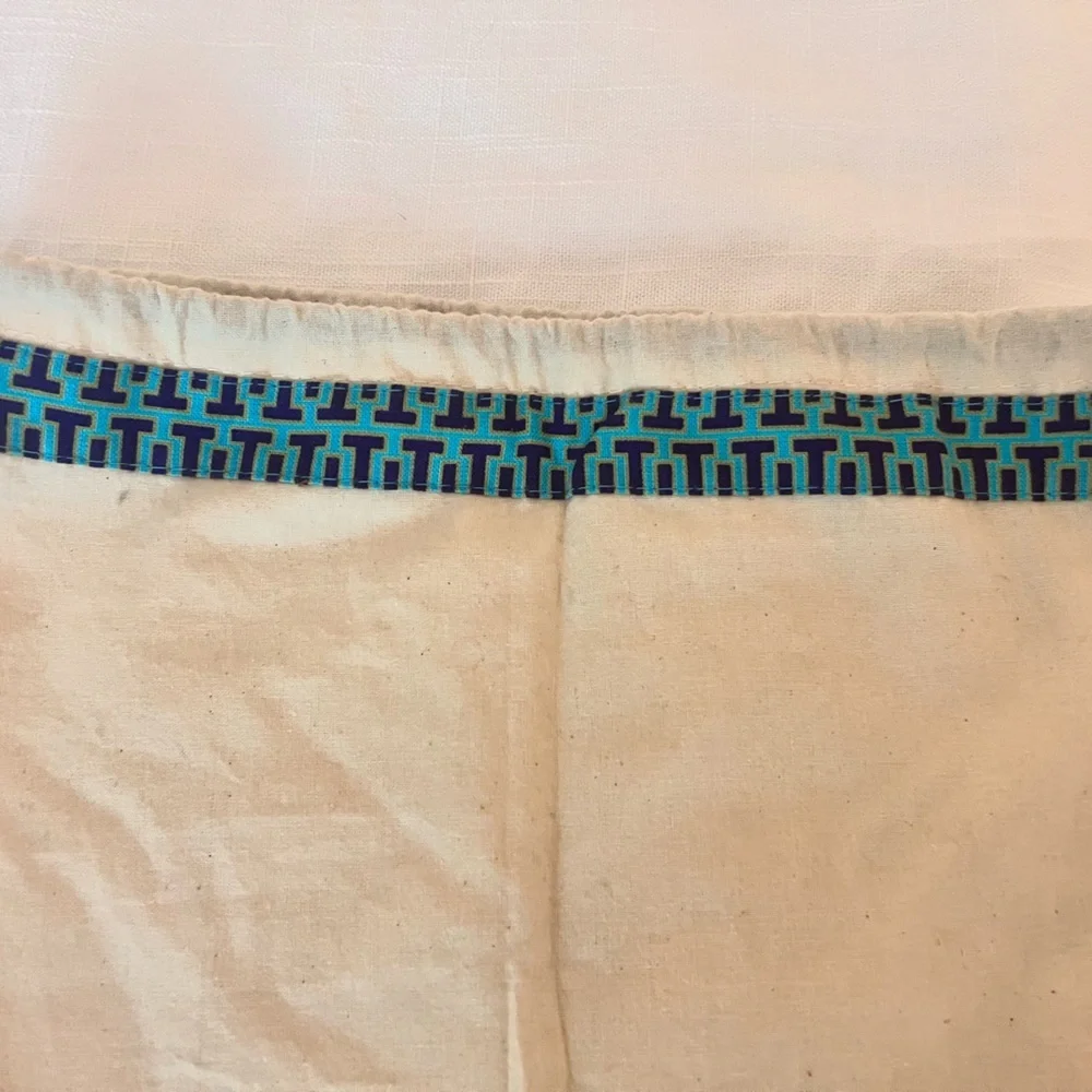 Tory Burch Dust bag Beige Drawstring Bags with Blue Trim